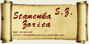 Stamenka Zorica vizit kartica